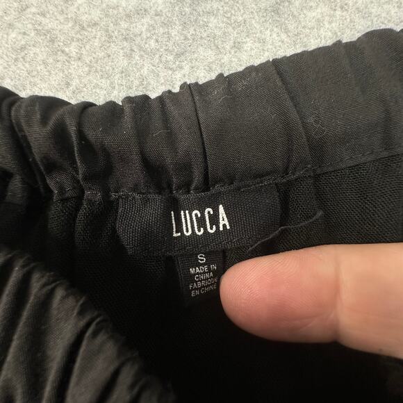 Lucca Couture Eliana Off Shoulder Mini Dress WMNS S Black 3/4 Tie Sleeve Stretch - Picture 10 of 12